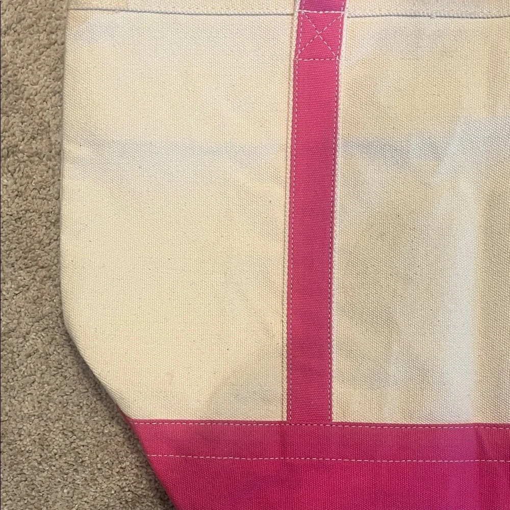 The Black Dog Pink and Cream Canvas Tote/Shoulder Bag - Picture 8 of 10